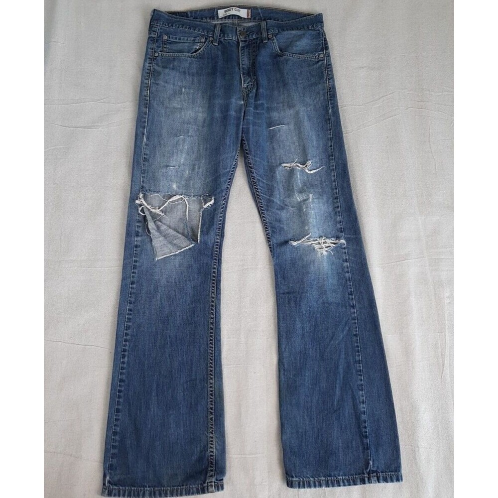 Levis 527 Jeans Mens 34 35x32 Boot Distressed Thrashed Mid Rise‎ Cowboy Western